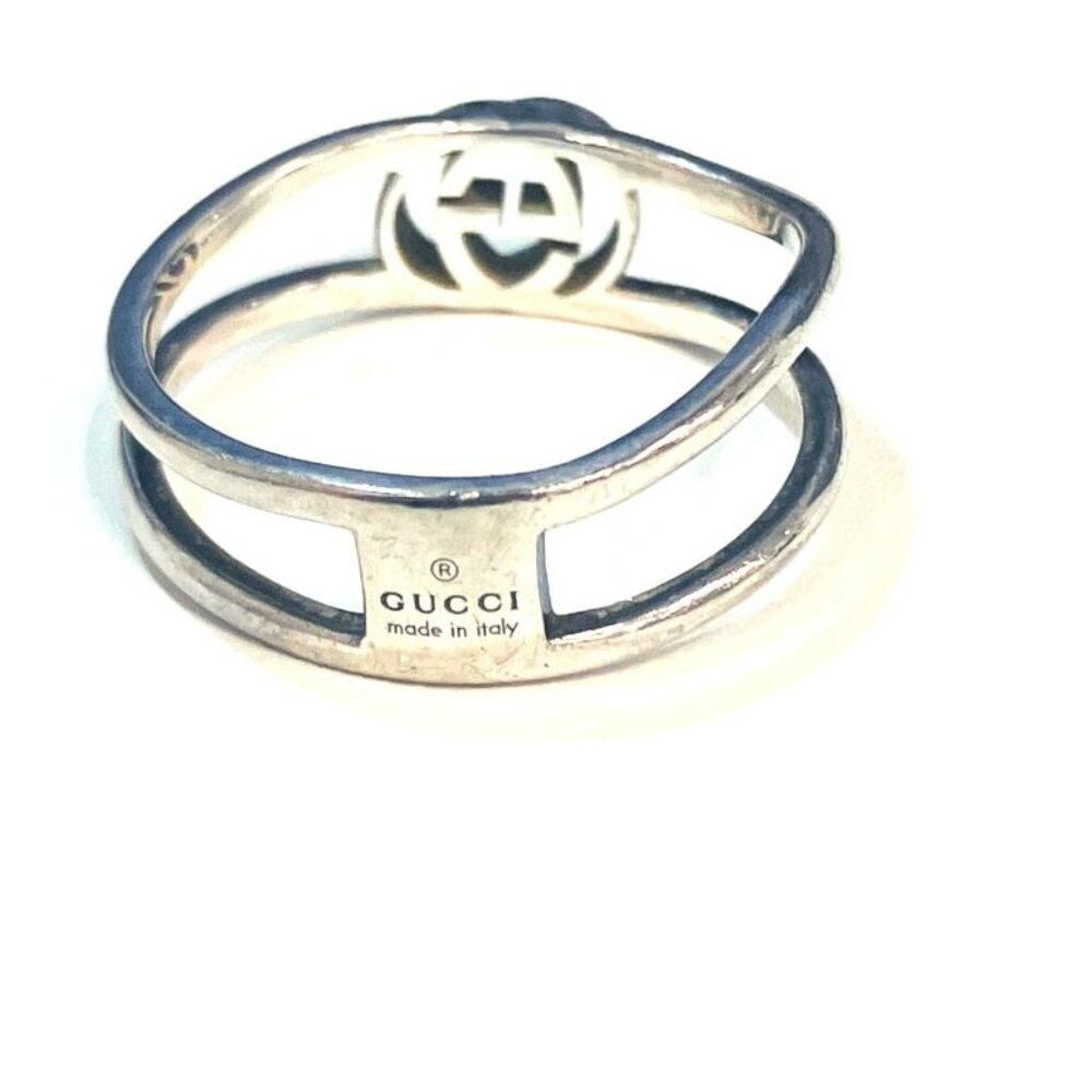 Gucci Interlocking Ring Silver 925 Size 12.5 Y2049 - Picture 6 of 7